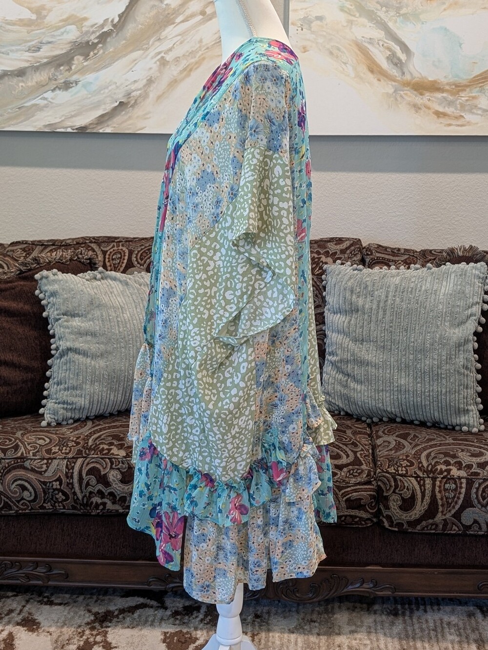 UmGee Green Floral Kimono Cardigan - Picture 3 of 6